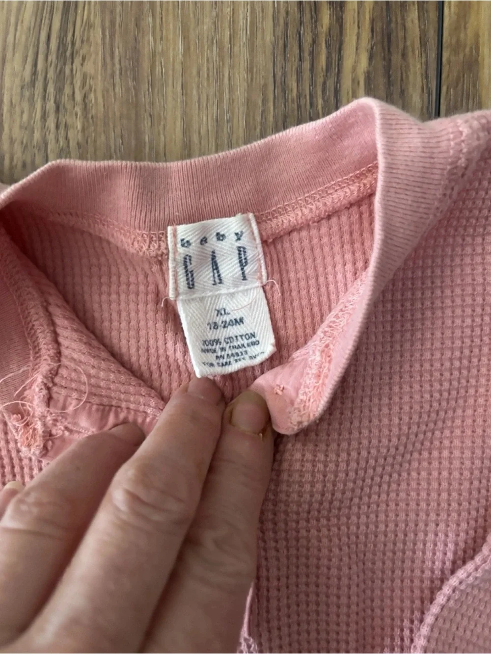 Vintage 90s Baby Gap Long-Sleeve Thermal-Knit Henley Bodysuit  XL (18-24 M NEW